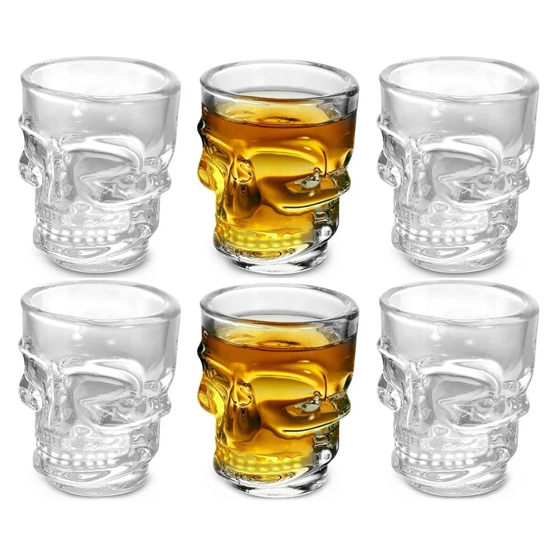 Wine Vodka Beer - 1/2 adet kafatası başkanı Shot cam