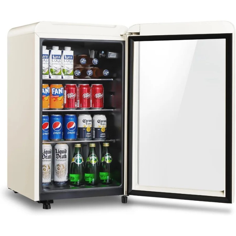 Wine Beer Mini Fridge - Retro İçecek Buzdolabı Soğutucu 3.2 Cu.ft