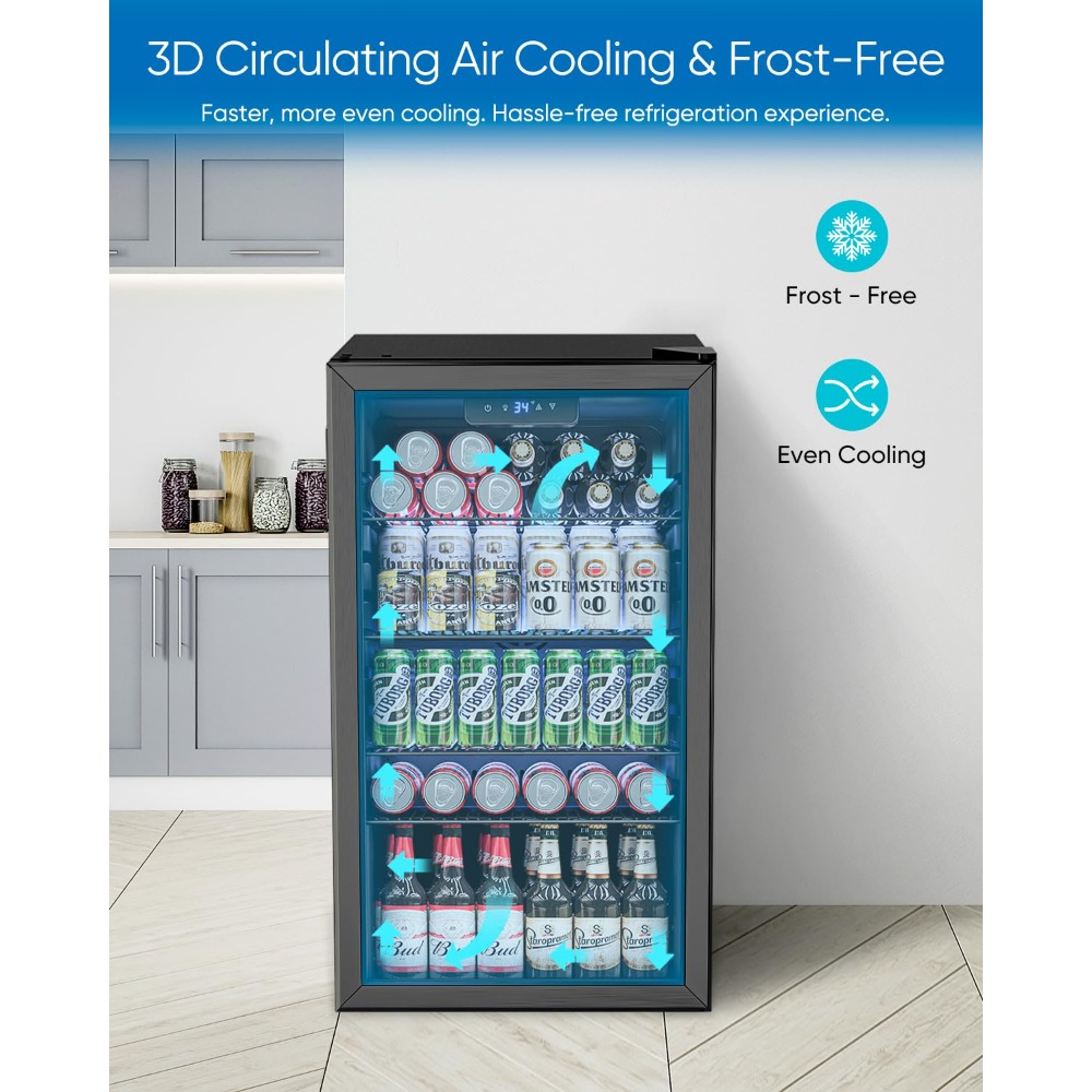 Wine Beer Mini Fridge - 3.2 Cu.Ft Mini İçecek Buzdolabı, 126