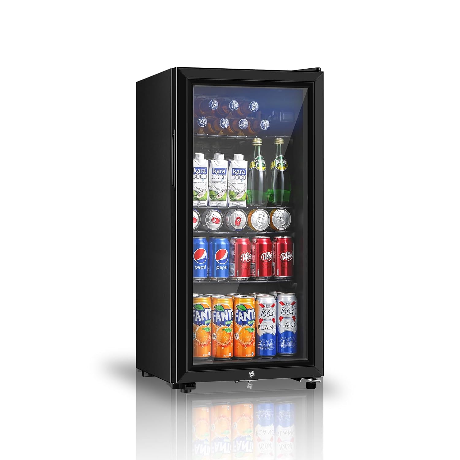 Wine Beer Mini Fridge - İçecek Buzdolabı, 3.2 Cu.ft Çift Cam