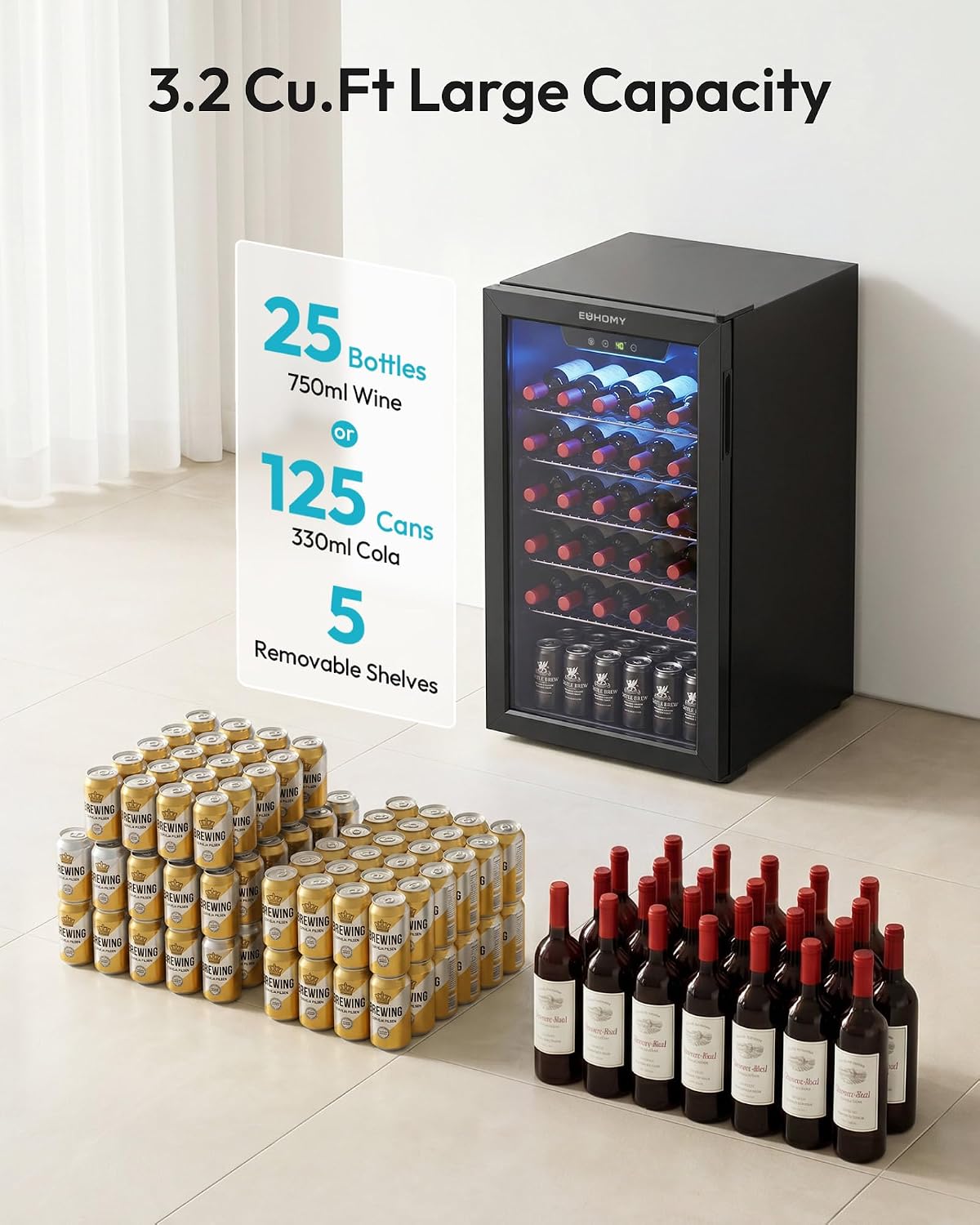 125 Litre Cam Kapılı Soda, Bir - Wine Beer Mini Fridge incelemesi ve fiyatı